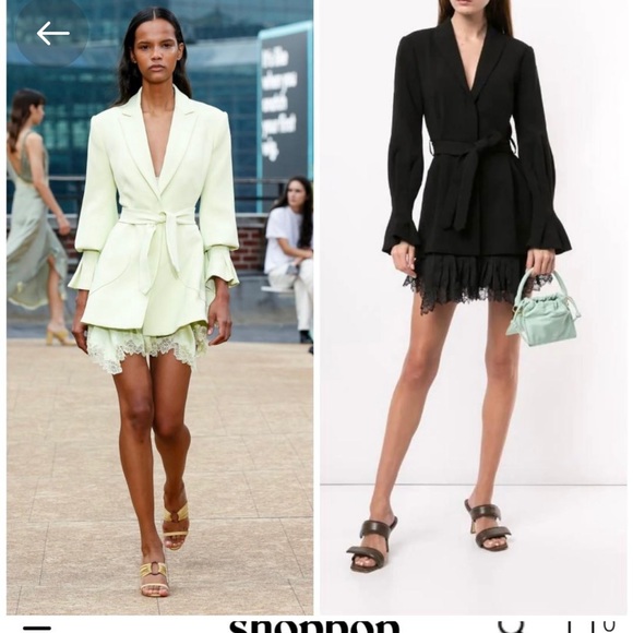 JONATHAN SIMKHAI Victoria Blazer Crepe Dress Pear - Picture 3 of 16